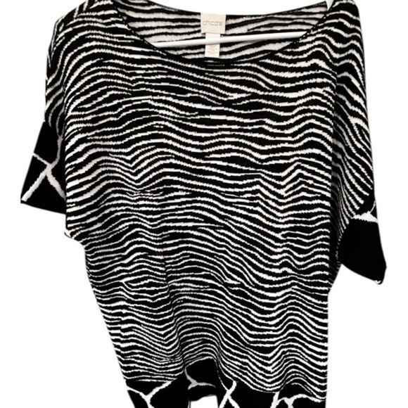 Chico's Sweaters - Chico's Monochrome zebra Striped Top